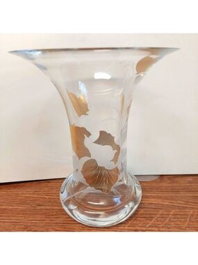 Vintage* Hutschenreuther Glass Vase With Gold Details